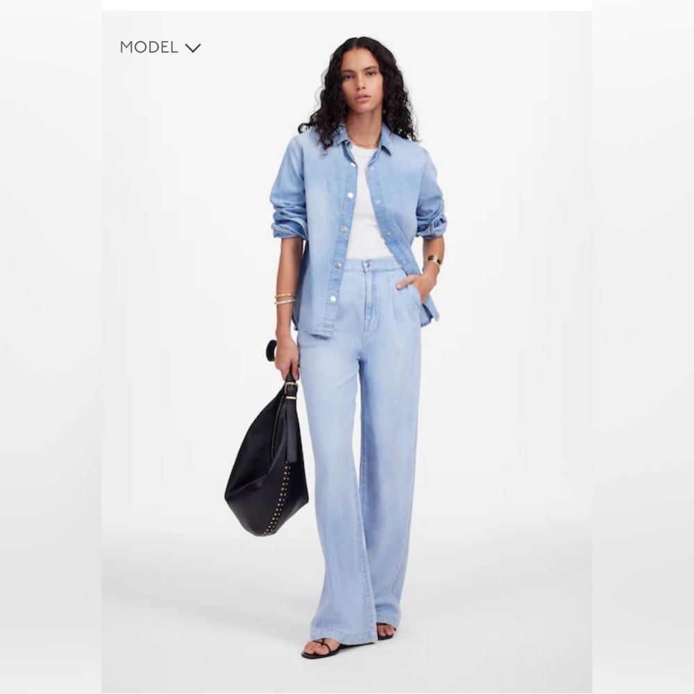 NWT Madewell The Harlow Wide-Leg Jean: Airy Denim Edition, size 24
